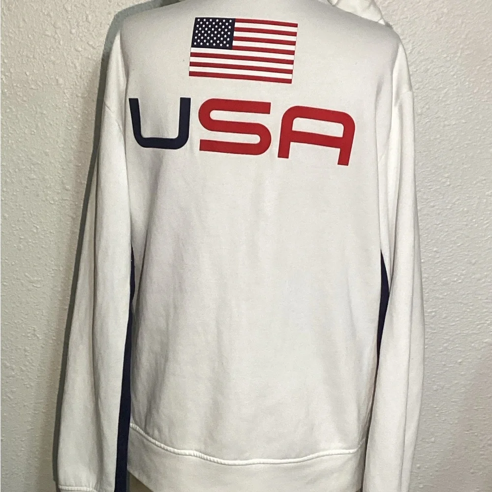 Polo by Ralph Lauren White Hoodie with USA Flag size large